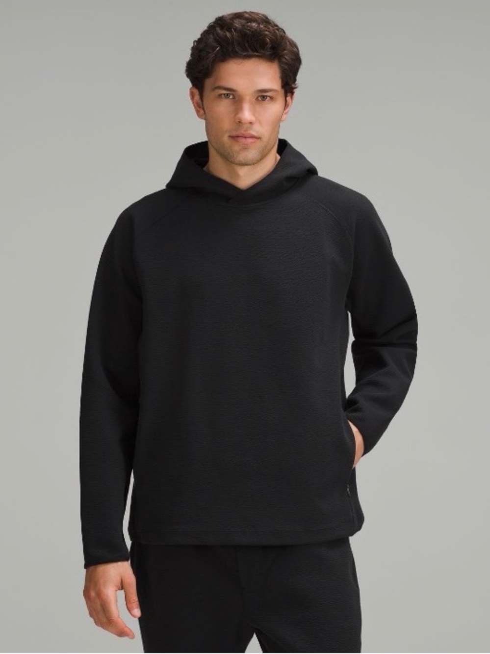 Lululemon Textured Fleece Hoodie Black XL Pullover Warm Athletic Sweatshirt